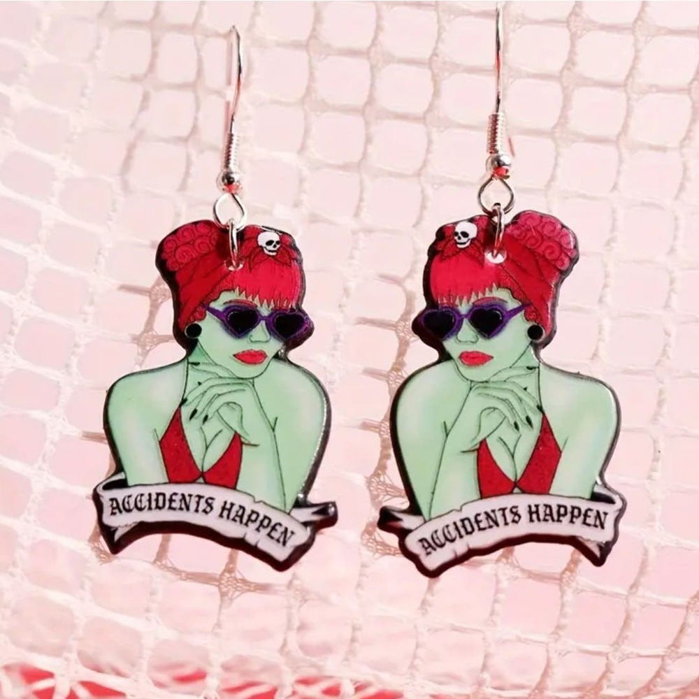 🌻3 For $15🌻 Beetlejuice Receptionist 'Accidents Happen' Earrings